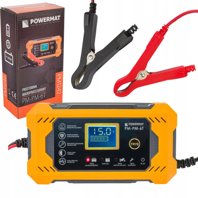 PROSTOWNIK AKUMULATOROWY MIKROPROCESOROWY 12V SAMOCHODOWY 6A ŁADOWARKA HIT