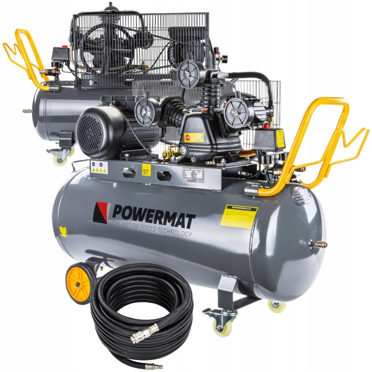 POWERMAT KOMPRESOR OLEJOWY 4KM 150L 650L/MIN 8BAR +WĄŻ 15M PM-KO-150T-230V