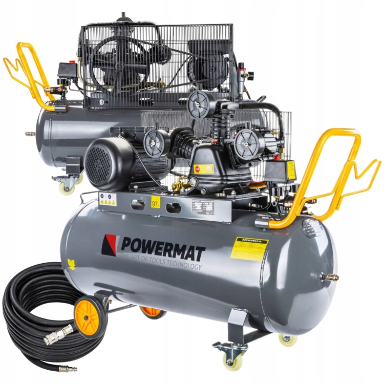 POWERMAT KOMPRESOR OLEJOWY 4KM 150L 650L/MIN 8BAR +WĄŻ 15M PM-KO-150T-230V