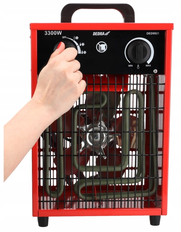 NAGRZEWNICA ELEKTRYCZNA 3,3KW FARELKA TERMOSTAT REGULACJA TEMPERATURY 230V