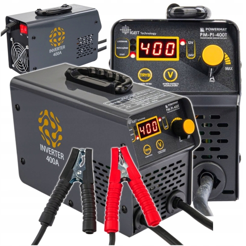 PROSTOWNIK AKUMULATOROWY INWERTOROWY Z ROZRUCHEM 400A 12/24 V ŁADOWARKA 40A