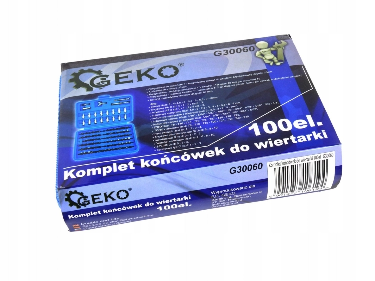 ZESTAW BITÓW KOŃCÓWEK WKRĘTARSKICH DO WKRĘTARKI BITY KOŃCÓWKI GEKO 100el