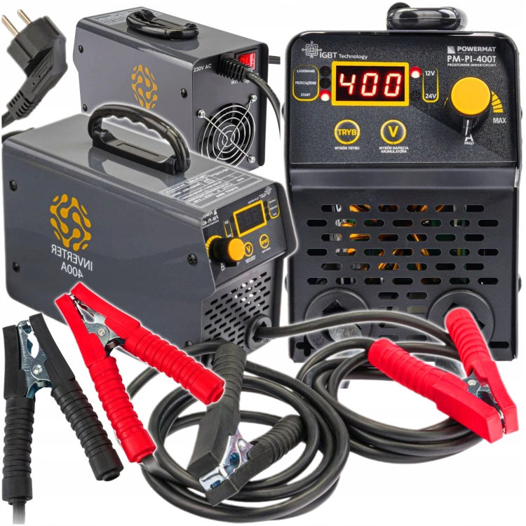 PROSTOWNIK AKUMULATOROWY INWERTOROWY Z ROZRUCHEM 400A 12/24 V ŁADOWARKA 40A