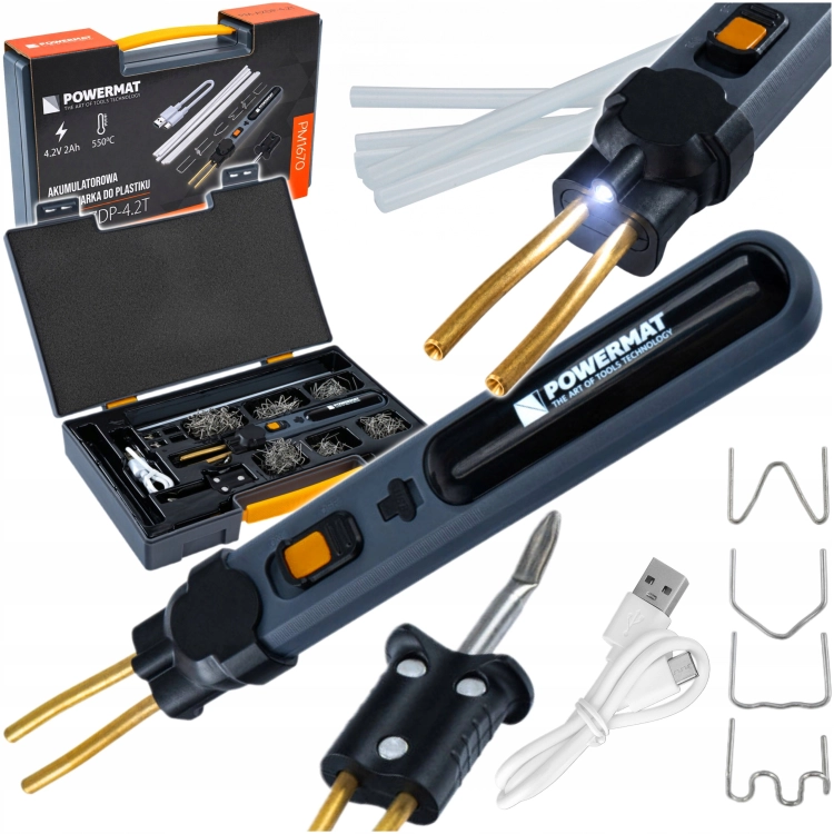ZGRZEWARKA DO PLASTIKU AKUMULATOROWA +ZSZYWKI 300el WALIZKA PM-AZDP-4.2T
