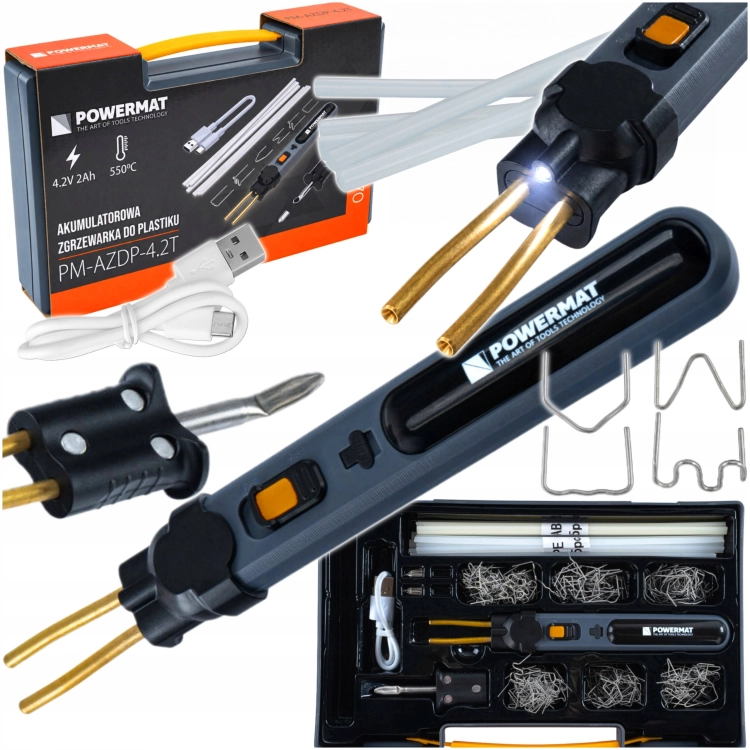 ZGRZEWARKA DO PLASTIKU AKUMULATOROWA +ZSZYWKI 300el WALIZKA PM-AZDP-4.2T