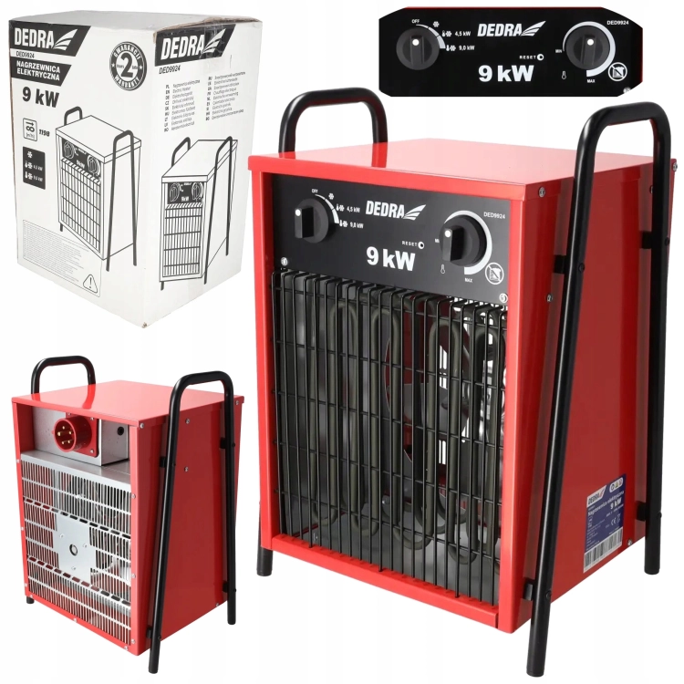 NAGRZEWNICA ELEKTRYCZNA 9,0KW FARELKA TERMOSTAT REGULACJA TEMPERATURY 400V