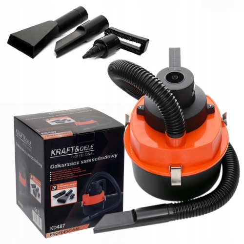 KRAFT&amp;DELE ODKURZACZ SAMOCHODOWY POMPKA DO MATERACY 12V 155W +NASADKI KD487