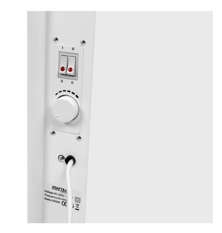 KRAFT GRZEJNIK ELEKTRYCZNY KONWEKTOROWY 1000W / 2000W BIAŁY DO 20m2 KD6515