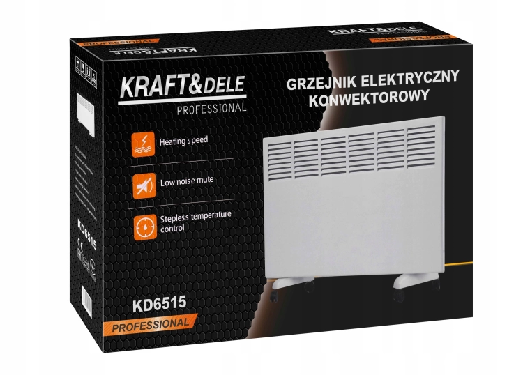 KRAFT GRZEJNIK ELEKTRYCZNY KONWEKTOROWY 1000W / 2000W BIAŁY DO 20m2 KD6515