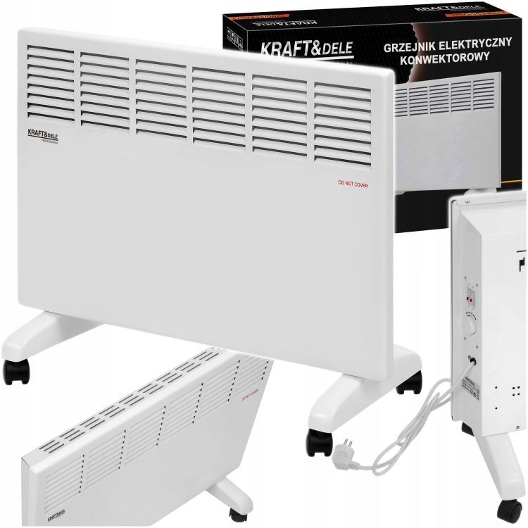KRAFT GRZEJNIK ELEKTRYCZNY KONWEKTOROWY 1000W / 2000W BIAŁY DO 20m2 KD6515