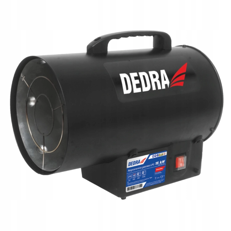 DEDRA NAGRZEWNICA GAZOWA 17kW DMUCHAWA WĄŻ REDUKTOR 230V + REDUKTOR Uchwyt