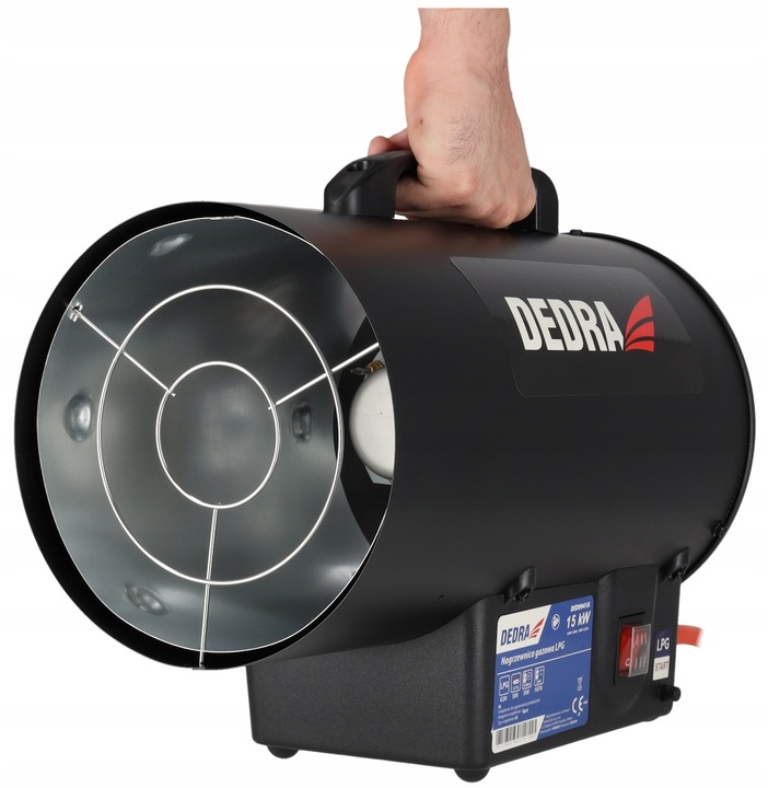 DEDRA NAGRZEWNICA GAZOWA 17kW DMUCHAWA WĄŻ REDUKTOR 230V + REDUKTOR Uchwyt