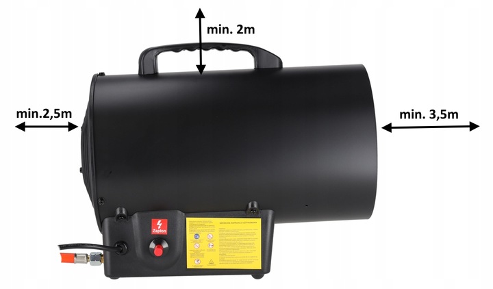 DEDRA NAGRZEWNICA GAZOWA 17kW DMUCHAWA WĄŻ REDUKTOR 230V + REDUKTOR Uchwyt