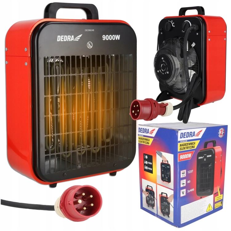 NAGRZEWNICA ELEKTRYCZNA FARELKA DMUCHAWA GRZEJNIK TERMOSTAT MOCNA 9kW 400V
