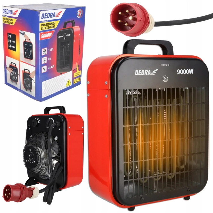 NAGRZEWNICA ELEKTRYCZNA FARELKA DMUCHAWA GRZEJNIK TERMOSTAT MOCNA 9kW 400V