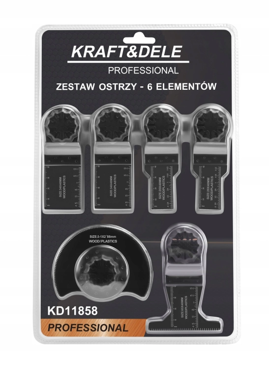 ZESTAW OSTRZY BRZESZCZOTÓW DO URZĄDZEŃ WIELOFUNKCYJNYCH 6EL. KRAFT KD11858