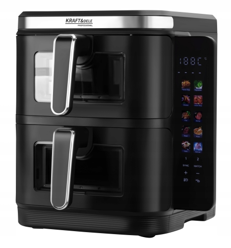 FRYTKOWNICA BEZTŁUSZCZOWA AIRFRYER 11L 2 KOMORY 80-200C 10 PROGRAMÓW KD4335