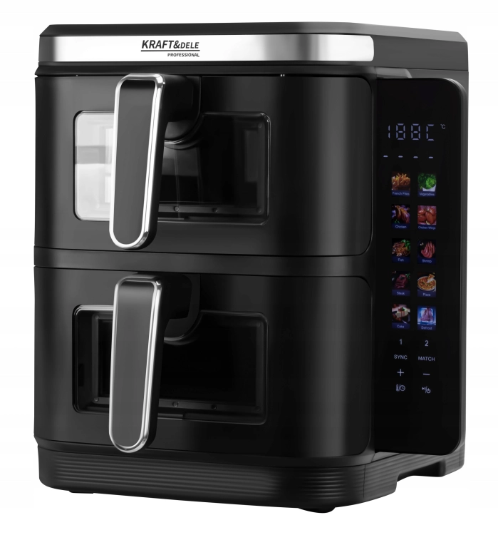 FRYTKOWNICA BEZTŁUSZCZOWA AIRFRYER 11L 2 KOMORY 80-200C 10 PROGRAMÓW KD4335