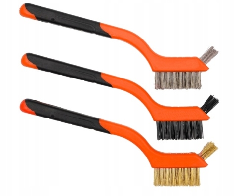 ZESTAW SZCZOTEK DRUCIANYCH 3 SZTUKI 180MM MOSIĄDZ NYLON KRAFT&amp;DELE KD10998