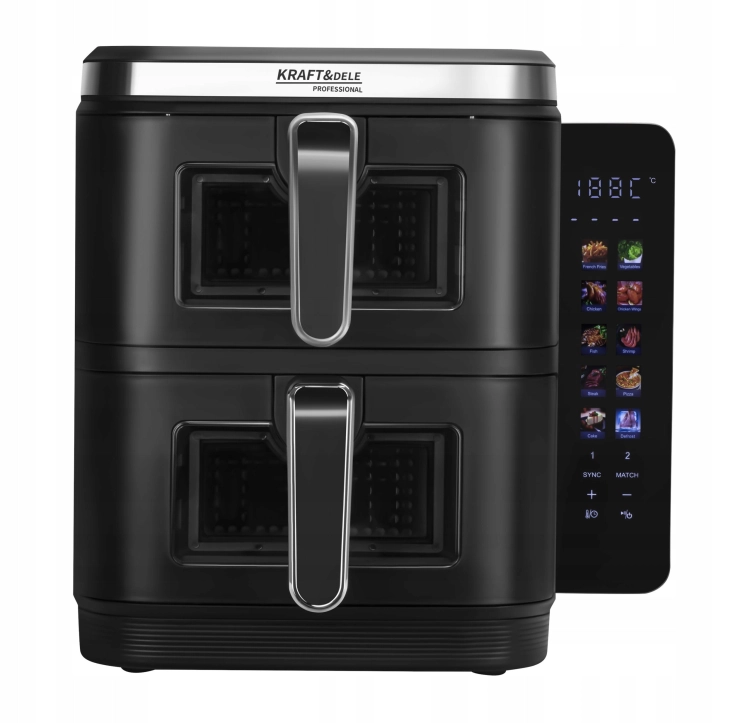 FRYTKOWNICA BEZTŁUSZCZOWA AIRFRYER 11L 2 KOMORY 80-200C 10 PROGRAMÓW KD4335