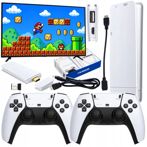 KONSOLA RETRO GRA TELEWIZYJNA HDMI 20000 GIER DLA DZIECI 64GB + 2 PADY PL