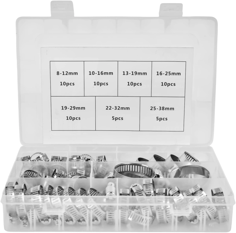ZESTAW OPASEK ZACISKOWYCH ŚLIMAKOWYCH 60EL. 8-38mm ORGANIZER KRAFT KD10865