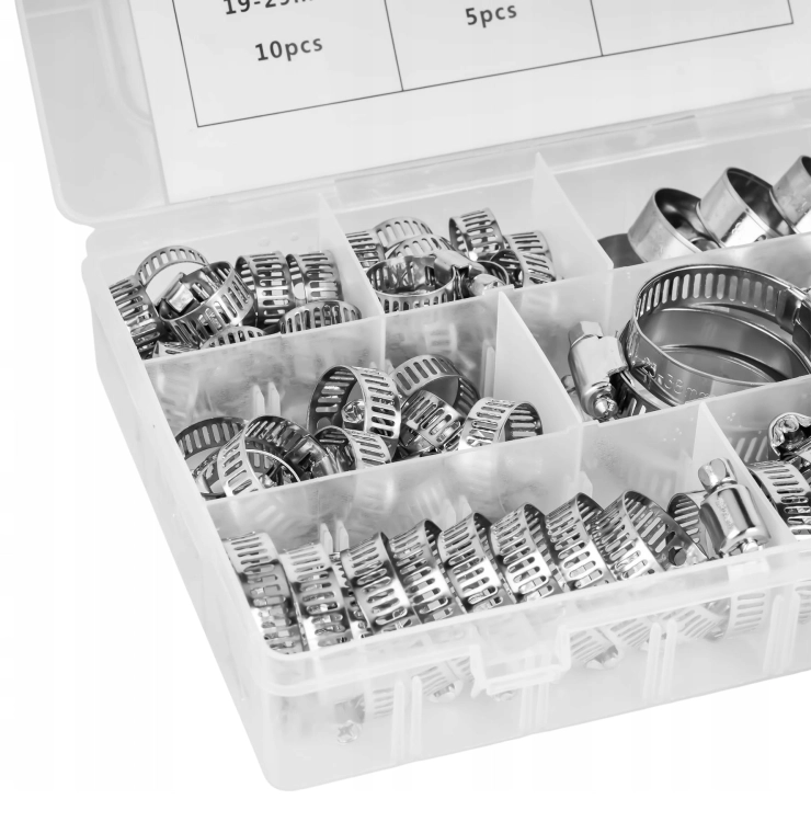 ZESTAW OPASEK ZACISKOWYCH ŚLIMAKOWYCH 60EL. 8-38mm ORGANIZER KRAFT KD10865