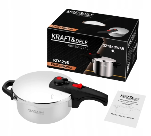 SZYBKOWAR 4L 22CM 60-100 kPa + WŁKAD GOTOWANIE NA PARZE KRAFT&amp;DEL E KD4295