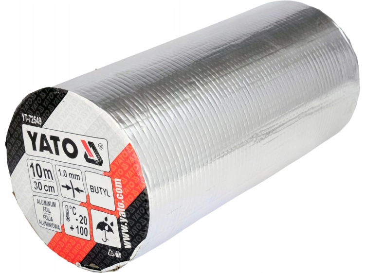 TAŚMA BUTYLOWA NAPRAWCZA USZCZELNIAJĄCA WODOODPORNAYATO ALUMINIOWA300MMX10M