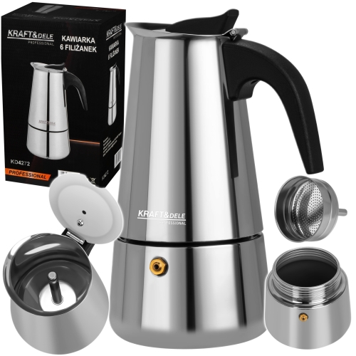 KAWIARKA MOKA 6 FILIŻANEK TYGIELEK NA 300ml POJEMNIK DO KAWY FUS KD4272