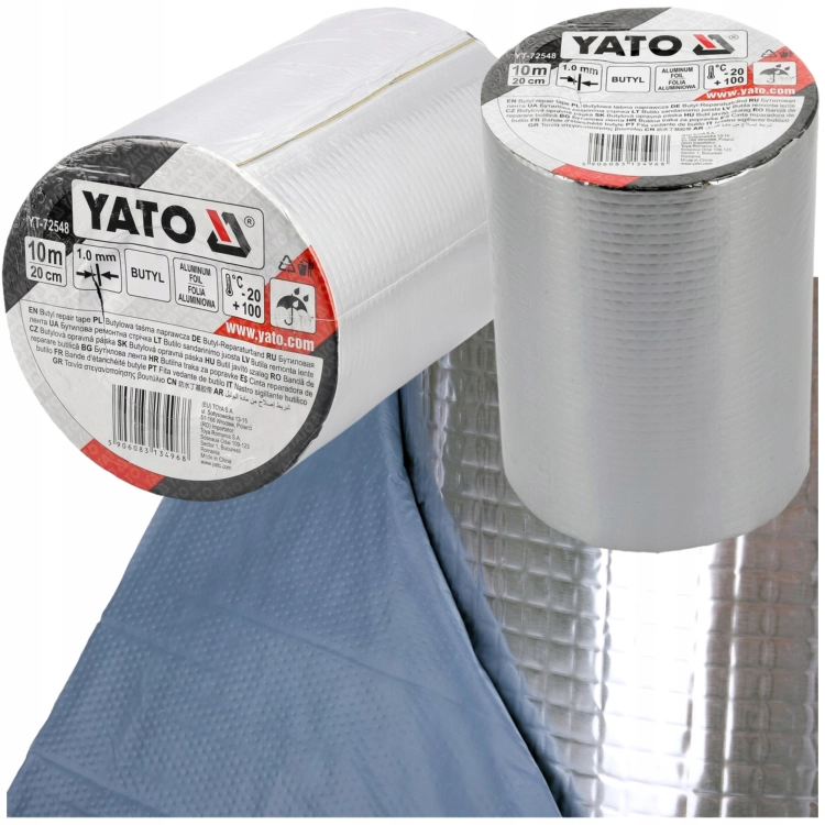 TAŚMA BUTYLOWA NAPRAWCZA USZCZELNIAJĄCA WODOODPORNAYATO ALUMINIOWA200MMX10M