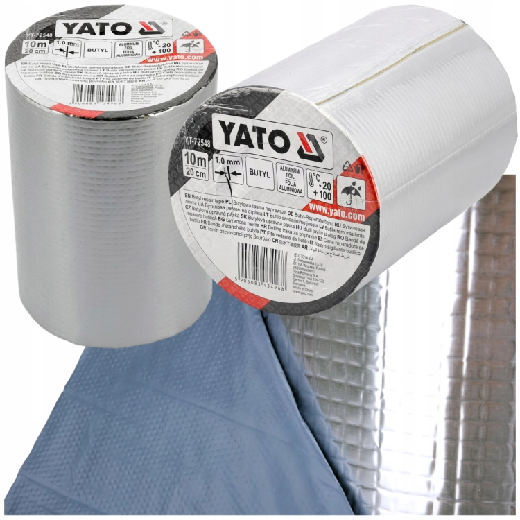 TAŚMA BUTYLOWA NAPRAWCZA USZCZELNIAJĄCA WODOODPORNAYATO ALUMINIOWA200MMX10M
