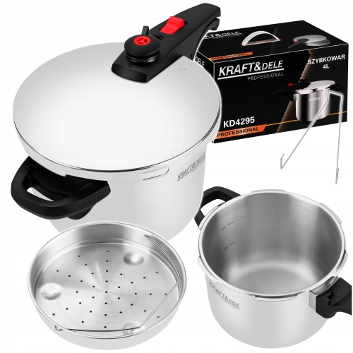 SZYBKOWAR 6L 22CM 60-100 kPa + WŁKAD GOTOWANIE NA PARZE KRAFT&amp;DEL E KD4296