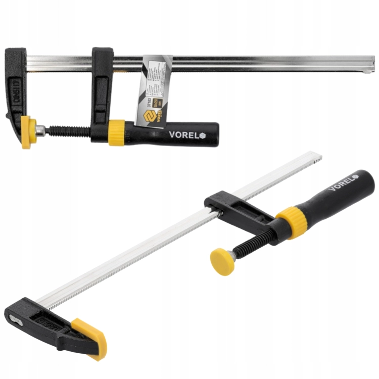 VOREL UCHWYT ŚCISK STOLARSKI ŻELIWNY 50X250MM DREWNIANA RĘKOJEŚĆ 37103