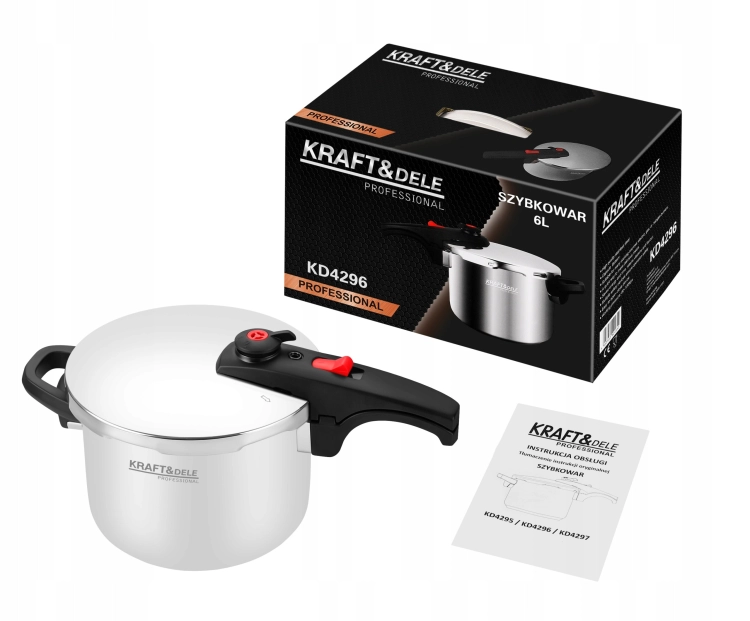 SZYBKOWAR 6L 22CM 60-100 kPa + WŁKAD GOTOWANIE NA PARZE KRAFT&amp;DEL E KD4296