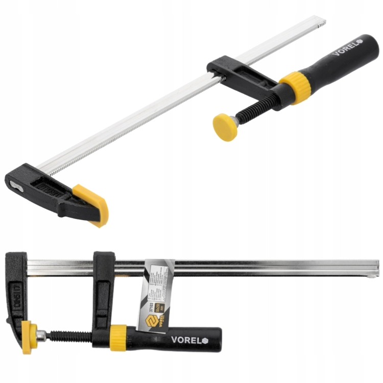 VOREL UCHWYT ŚCISK STOLARSKI ŻELIWNY 50X250MM DREWNIANA RĘKOJEŚĆ 37103