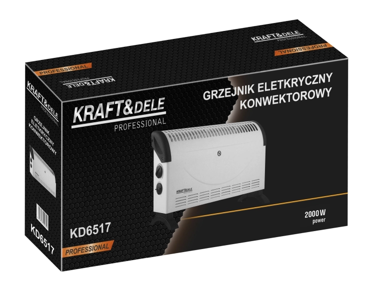 GRZEJNIK ELEKTRYCZNY KONWEKTOROWY TERMOSTAT 2000W REGULACJA 5-37°C KD6517
