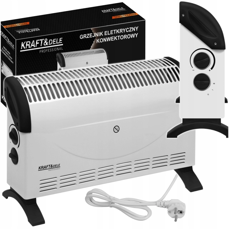 GRZEJNIK ELEKTRYCZNY KONWEKTOROWY TERMOSTAT 2000W REGULACJA 5-37°C KD6517