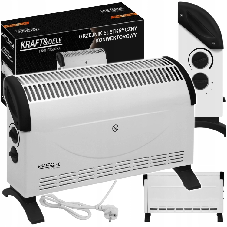 GRZEJNIK ELEKTRYCZNY KONWEKTOROWY TERMOSTAT 2000W REGULACJA 5-37°C KD6517