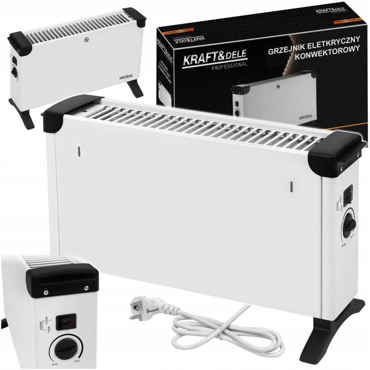 GRZEJNIK ELEKTRYCZNY KONWEKTOROWY TERMOSTAT 2000W REGULACJA 3 TRYBY KD6516