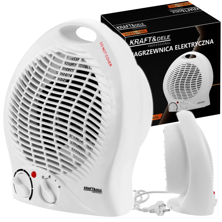 KRAFT NAGRZEWNICA ELEKTRYCZNA TRYBY 1000/2000W WENTYLATOR REGULACJA KD6514