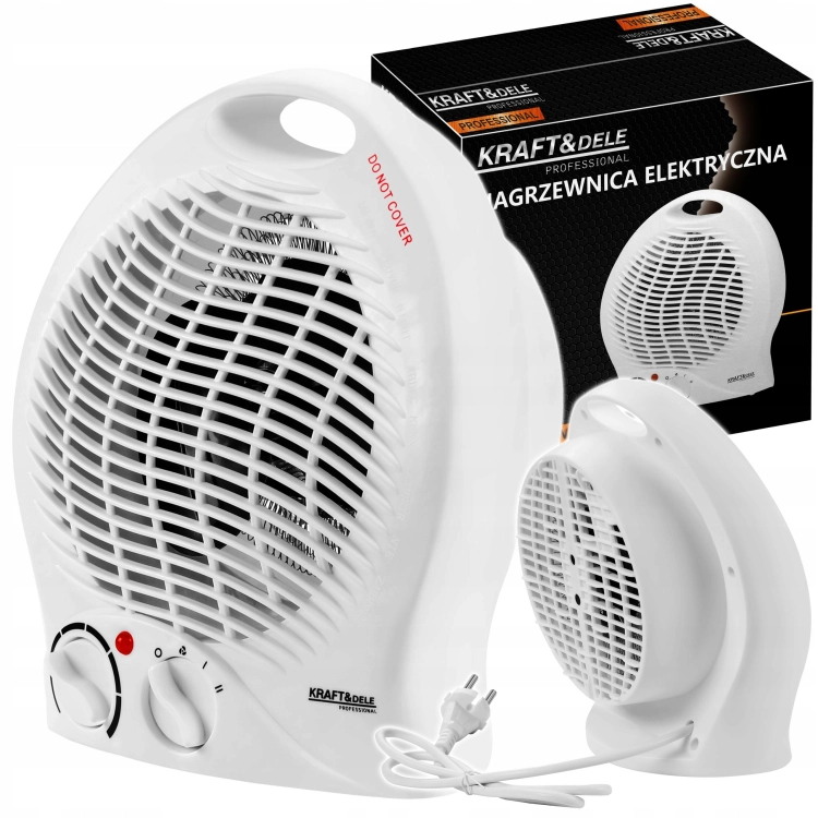 KRAFT NAGRZEWNICA ELEKTRYCZNA TRYBY 1000/2000W WENTYLATOR REGULACJA KD6514