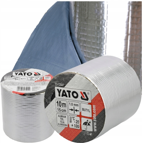 TAŚMA BUTYLOWA NAPRAWCZA USZCZELNIAJĄCA WODOODPORNAYATO ALUMINIOWA150MMX10M