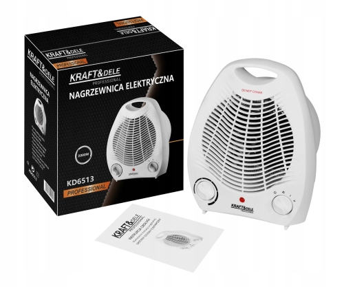NAGRZEWNICA ELEKTRYCZNA 3 TRYBY 1000/2000W WENTYLATOR REGULACJA KD6513