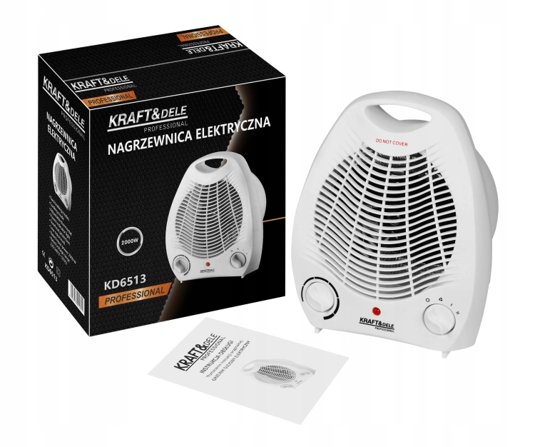 NAGRZEWNICA ELEKTRYCZNA 3 TRYBY 1000/2000W WENTYLATOR REGULACJA KD6513