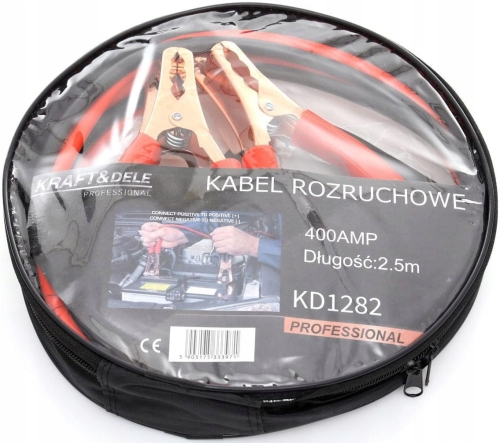 KABLE PRZEOWDY ROZRUCHOWE 400A 2,5 METRA + POKROWIEC KRAFT&amp;DELE KD1282