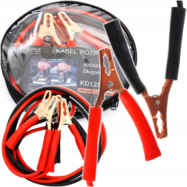 KABLE PRZEOWDY ROZRUCHOWE 400A 2,5 METRA + POKROWIEC KRAFT&amp;DELE KD1282