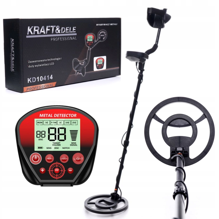 KRAFT&amp;DEL E WYKRYWACZ METALI DETEKTOR CEWKA 25CM Z DYSKRYMINACJĄ KD10414