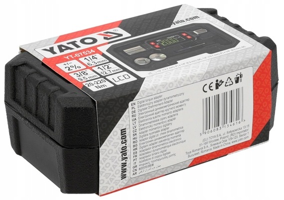 ADAPTER DYNAMOMETRYCZNY ELEKTRONICZNY LCD 1/2 20-200NM TRYB PEAK/TRACK YATO