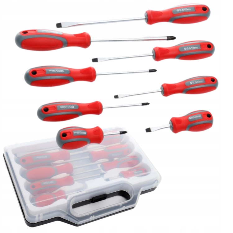 ZESTAW WKRĘTAKÓW ŚRUBOKRĘTÓW CRV MAGNETYCZNE WALIZKA 8 ELEMENTÓW KD10252
